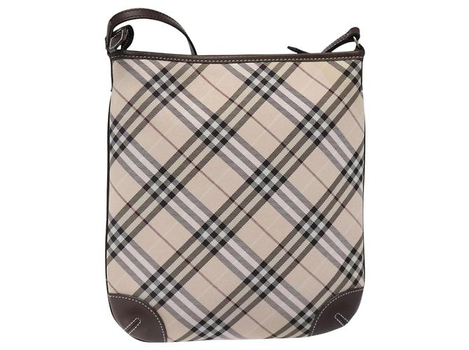 Borsa a spalla Burberry Nova Check Blue Label in tela beige Auth 119982 - vista 2
