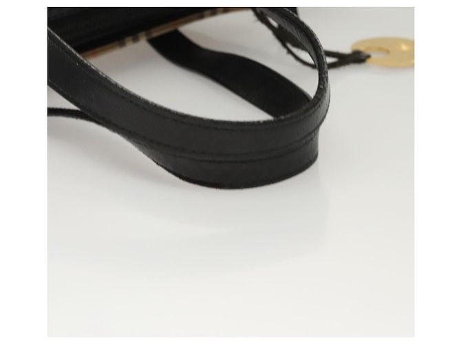 Autre Marque Bolsa de mão em lona bege com estampa Nova Check da Burberrys, dourada, autêntica BA1414 Dourado - vista 8