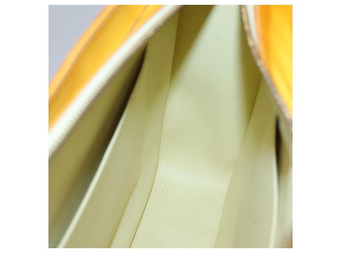LOUIS VUITTON Borsa Tote Columbus Monogram Vernis Giallo Lime M91047 Auth th5893 D'oro - vista 19