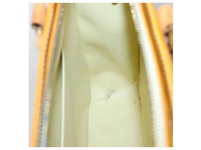 LOUIS VUITTON Borsa Tote Columbus Monogram Vernis Giallo Lime M91047 Auth th5893 D'oro - vista 20