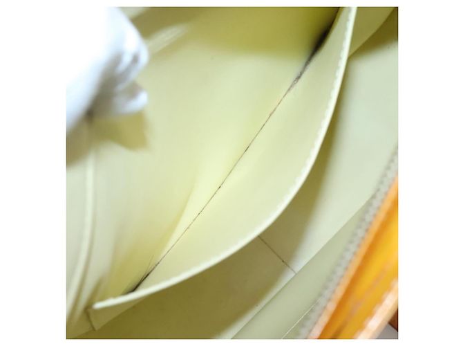 LOUIS VUITTON Borsa Tote Columbus Monogram Vernis Giallo Lime M91047 Auth th5893 D'oro - vista 21