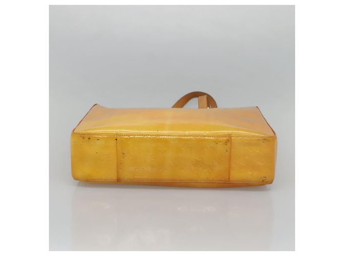LOUIS VUITTON Borsa Tote Columbus Monogram Vernis Giallo Lime M91047 Auth th5893 D'oro - vista 5