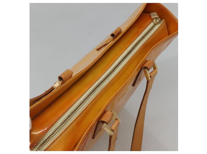 LOUIS VUITTON Borsa Tote Columbus Monogram Vernis Giallo Lime M91047 Auth th5893 D'oro - vista 6