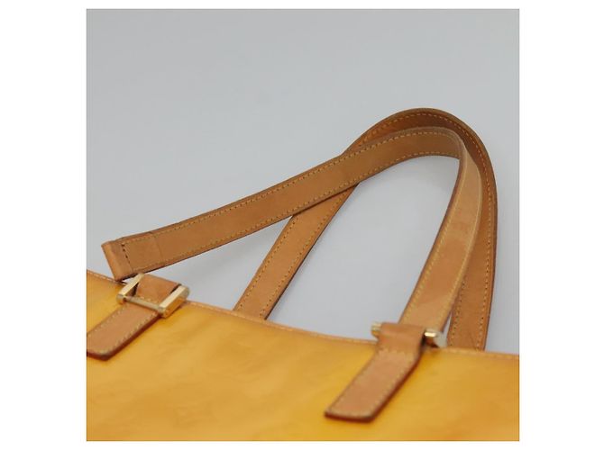 LOUIS VUITTON Borsa Tote Columbus Monogram Vernis Giallo Lime M91047 Auth th5893 D'oro - vista 8