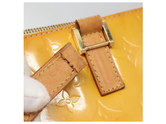 LOUIS VUITTON Borsa Tote Columbus Monogram Vernis Giallo Lime M91047 Auth th5893 D'oro - vista 9