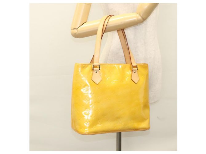 LOUIS VUITTON Monogram Vernis Houston Hand Bag Beige M91004 LV Auth ep8736 - view 26