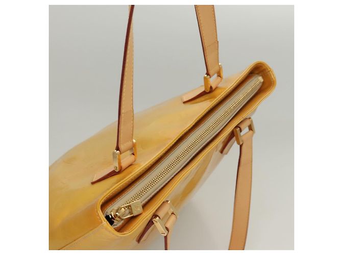 LOUIS VUITTON Monogram Vernis Houston Hand Bag Beige M91004 LV Auth ep8736 - view 7