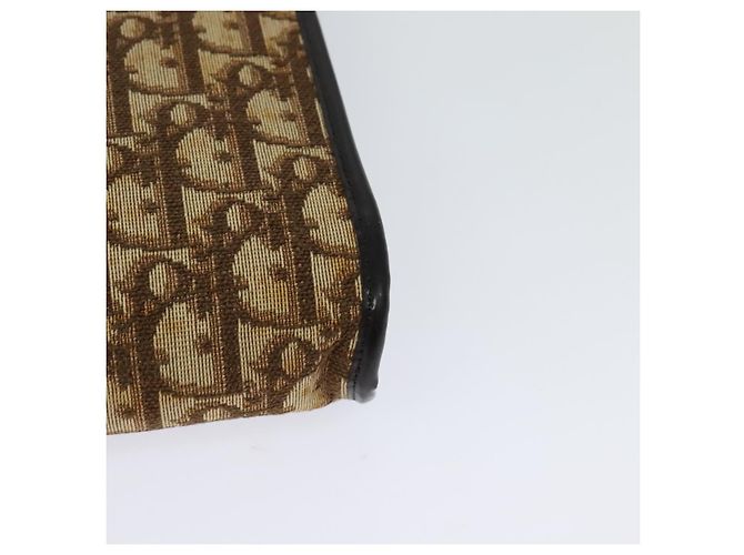 Borsa a spalla in tela Trotter Christian Dior marrone oro Auth 118537 D'oro - vista 16