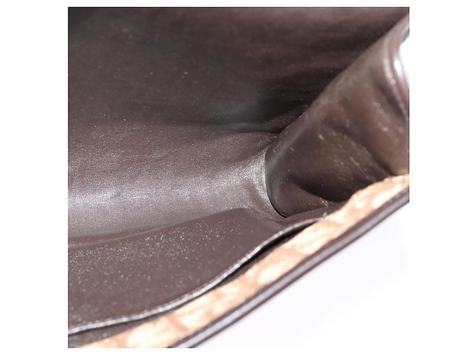 Borsa a spalla in tela Trotter Christian Dior marrone oro Auth 118537 D'oro - vista 19