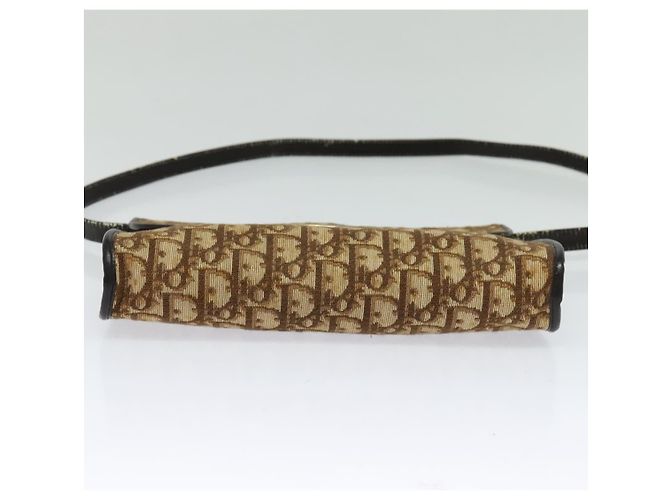 Borsa a spalla in tela Trotter Christian Dior marrone oro Auth 118537 D'oro - vista 5