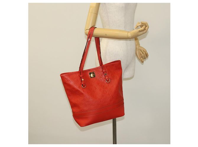 LOUIS VUITTON Borsa Tote Citadines PM Monogram Empreinte Arancione M40556 Auth 120048 - vista 22