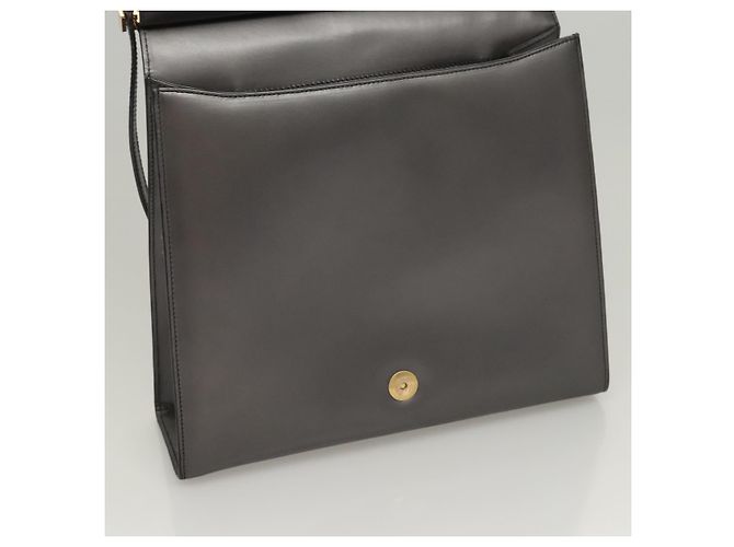 GUCCI Schultertasche aus braunem Leder mit Gold Auth 118429 Golden - Ansicht 18