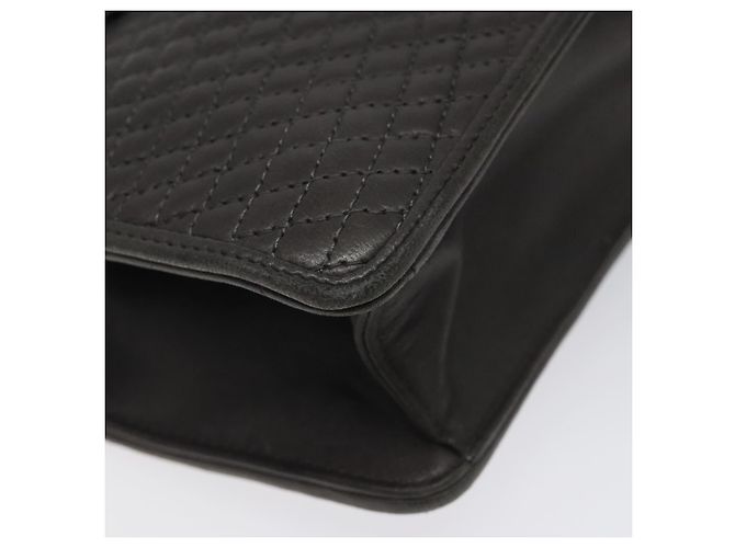 BALLY Bolsa de mão acolchoada de couro cinza dourado Auth BA1327 Marrom - vista 15