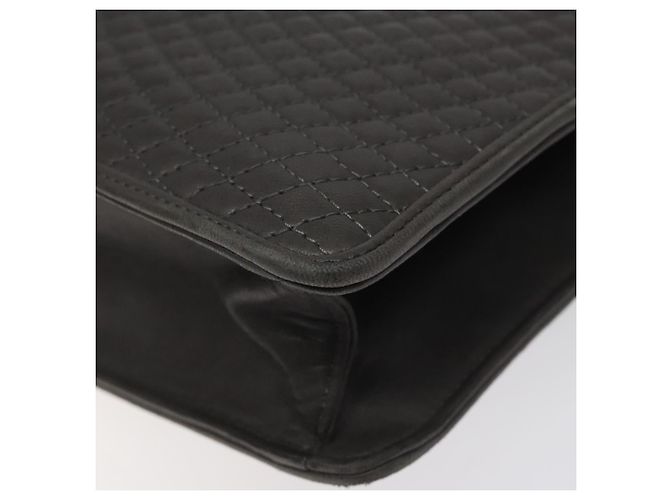 BALLY Bolsa de mão acolchoada de couro cinza dourado Auth BA1327 Marrom - vista 16