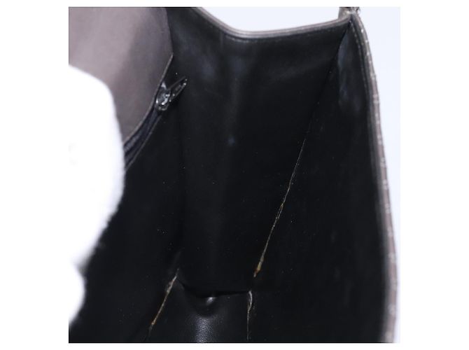 BALLY Bolsa de mão acolchoada de couro cinza dourado Auth BA1327 Marrom - vista 19