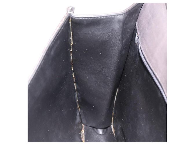 BALLY Bolsa de mão acolchoada de couro cinza dourado Auth BA1327 Marrom - vista 20
