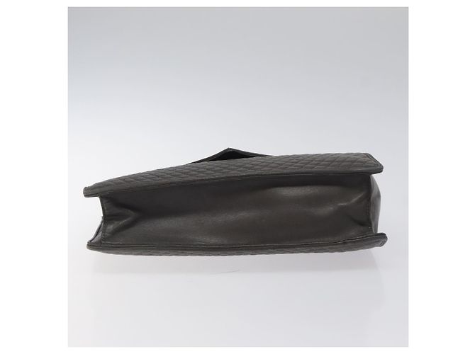 BALLY Bolsa de mão acolchoada de couro cinza dourado Auth BA1327 Marrom - vista 5