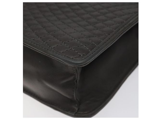 BALLY Bolsa de mão acolchoada de couro cinza dourado Auth BA1327 Marrom - vista 8