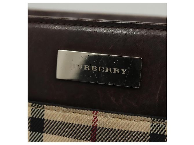 Bolsa de mão em canvas bege com estampa Nova Check da BURBERRY Auth 120347 - vista 11