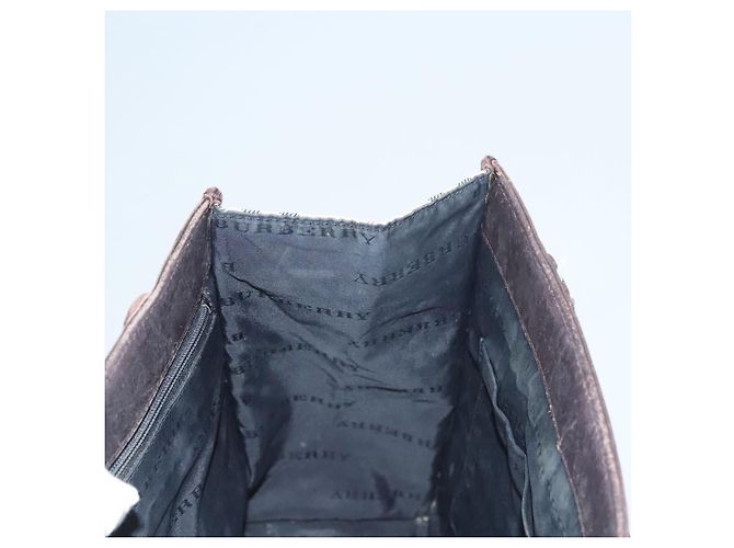 Bolsa de mão em canvas bege com estampa Nova Check da BURBERRY Auth 120347 - vista 17