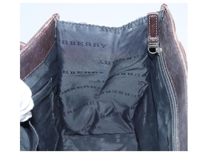 Bolsa de mão em canvas bege com estampa Nova Check da BURBERRY Auth 120347 - vista 18