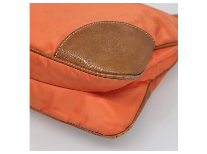 PRADA Schultertasche Nylon Orange Silber Authentisch bs24487 - Ansicht 10