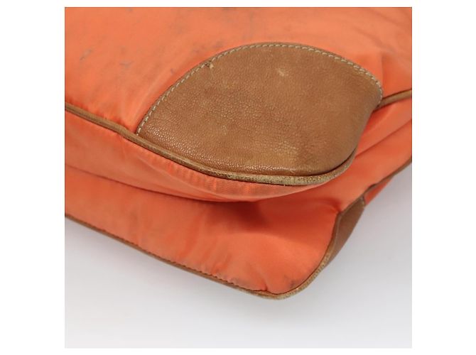 PRADA Schultertasche Nylon Orange Silber Authentisch bs24487 - Ansicht 15