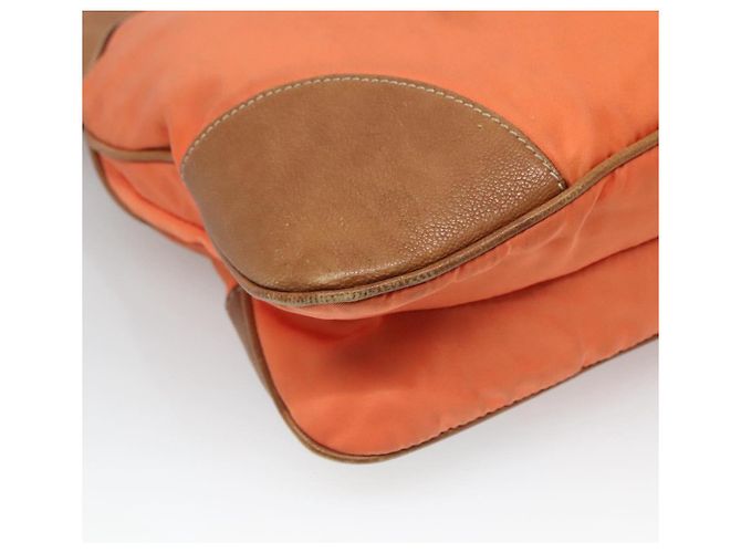 PRADA Schultertasche Nylon Orange Silber Authentisch bs24487 - Ansicht 16