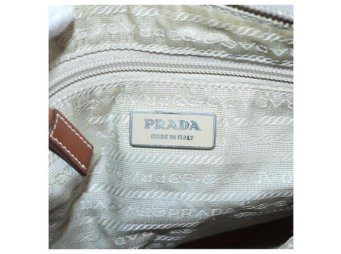 PRADA Schultertasche Nylon Orange Silber Authentisch bs24487 - Ansicht 19