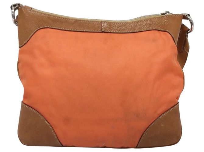 PRADA Schultertasche Nylon Orange Silber Authentisch bs24487 - Ansicht 2