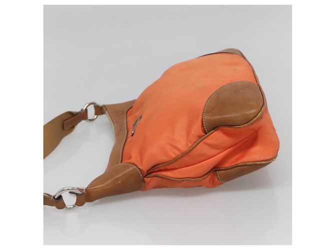 PRADA Schultertasche Nylon Orange Silber Authentisch bs24487 - Ansicht 4