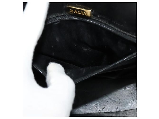 BALLY Borsa a Spalla in Pelle Nera e Oro Auth bs24565 Nero D'oro - vista 21