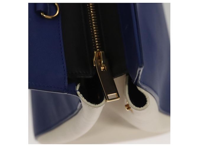 SAINT LAURENT Cabas Rive Gauche Borsa a mano in pelle blu GNR400413 Auth bs24669 - vista 18