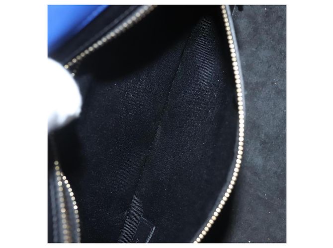 SAINT LAURENT Cabas Rive Gauche Borsa a mano in pelle blu GNR400413 Auth bs24669 - vista 23