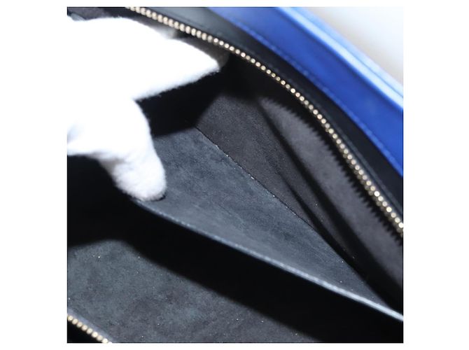 SAINT LAURENT Cabas Rive Gauche Borsa a mano in pelle blu GNR400413 Auth bs24669 - vista 24