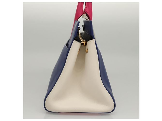 SAINT LAURENT Cabas Rive Gauche Borsa a mano in pelle blu GNR400413 Auth bs24669 - vista 3