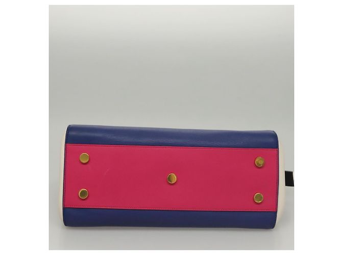 SAINT LAURENT Cabas Rive Gauche Borsa a mano in pelle blu GNR400413 Auth bs24669 - vista 6