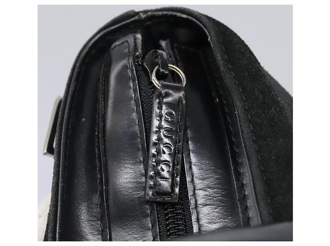 Borsa a mano GUCCI in suede 2 vie nera argento Auth ti2978 Nero - vista 19