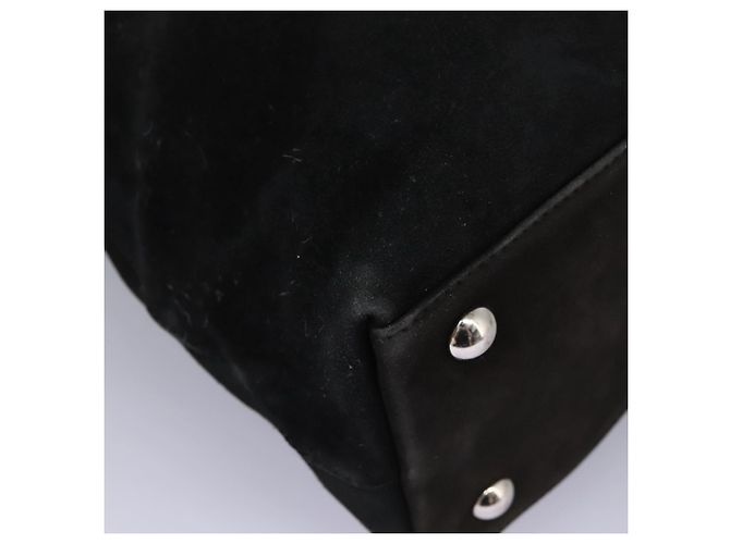 Borsa a mano GUCCI in suede 2 vie nera argento Auth ti2978 Nero - vista 9