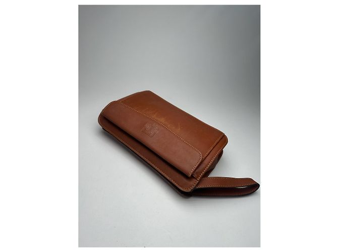 Triomphe Céline Vintage Celine Paris Leder-Clutch braun - Ansicht 10