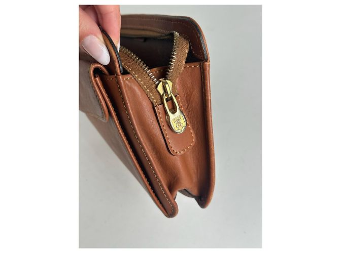 Triomphe Céline Vintage Celine Paris Leder-Clutch braun - Ansicht 5