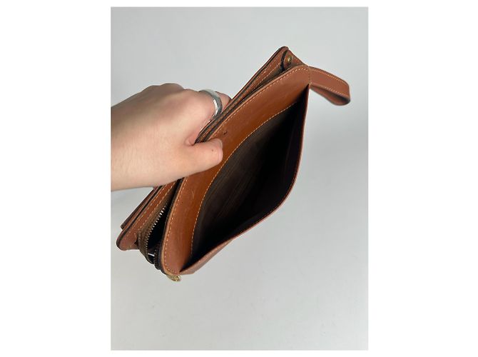 Triomphe Céline Vintage Celine Paris Leder-Clutch braun - Ansicht 7
