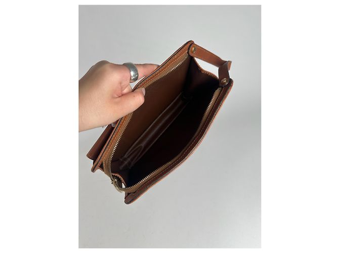 Triomphe Céline Vintage Celine Paris Leder-Clutch braun - Ansicht 8