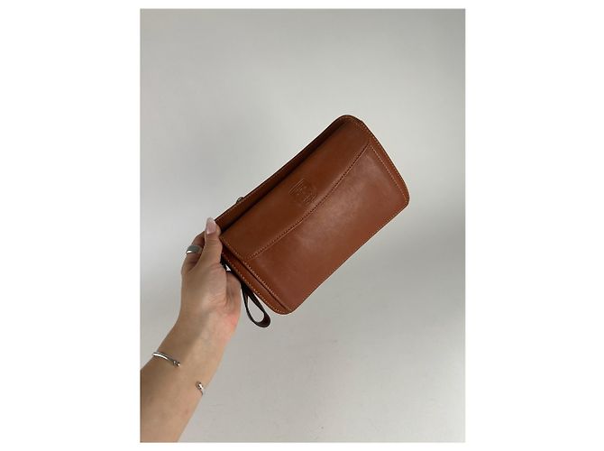 Triomphe Céline Vintage Celine Paris Leder-Clutch braun - Ansicht 9