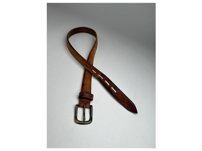Vintage Issey Miyake Ledergürtel braun Orange - Ansicht 2