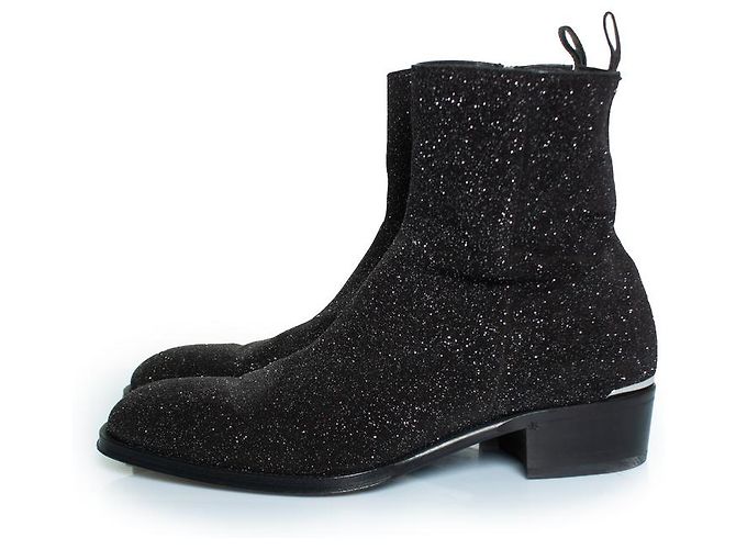 Stivaletti glitter neri Alexander McQueen Nero - vista 2