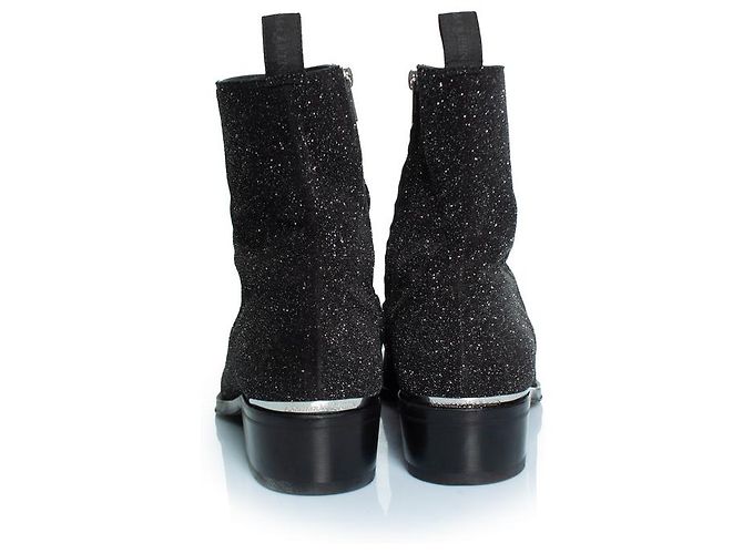 Stivaletti glitter neri Alexander McQueen Nero - vista 3