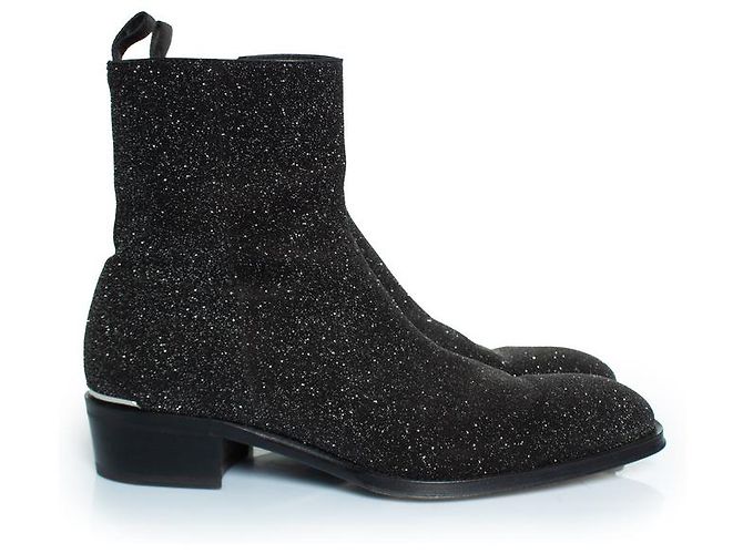 Stivaletti glitter neri Alexander McQueen Nero - vista 4