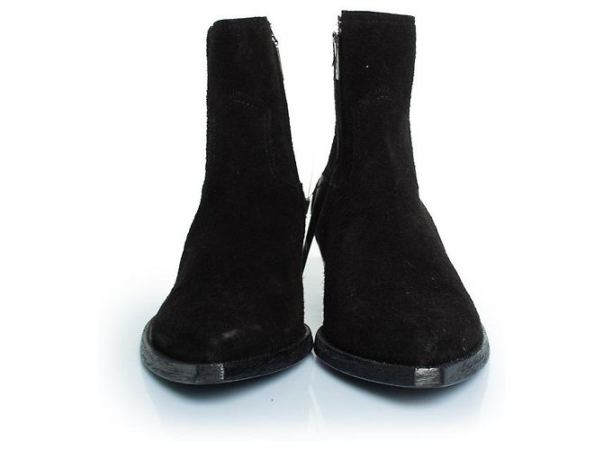 Stivaletti in suede di lana neri Saint Laurent, Lukas Nero - vista 5
