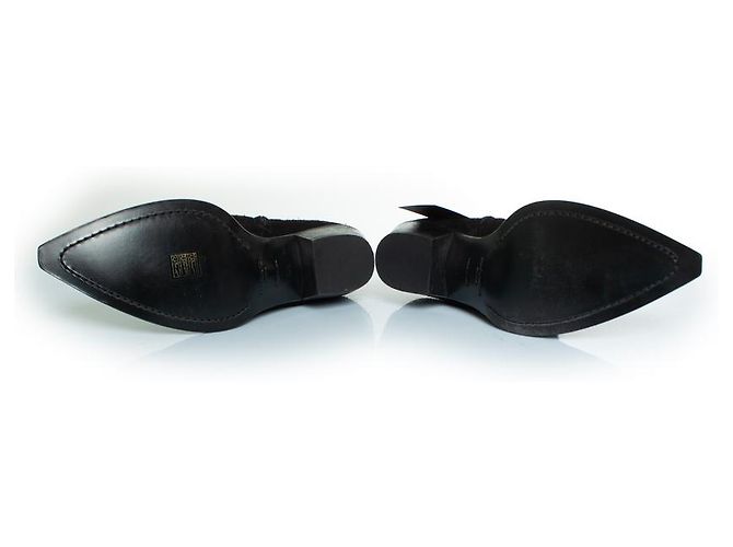 Stivaletti in suede di lana neri Saint Laurent, Lukas Nero - vista 7